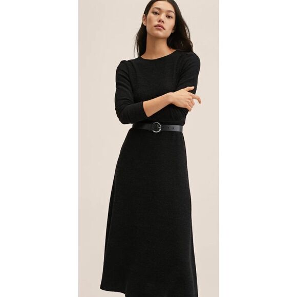 MANGO MNG Textured knitted dress - Picture 1 of 9